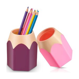 2 soportes para lápices en forma de lápiz organizador de