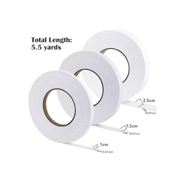 3 rollos de cinta adhesiva de espuma de doble cara para