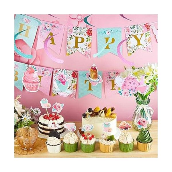 40 piezas de decoración floral para fiesta de té