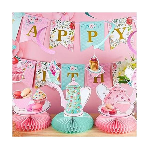 40 piezas de decoración floral para fiesta de té