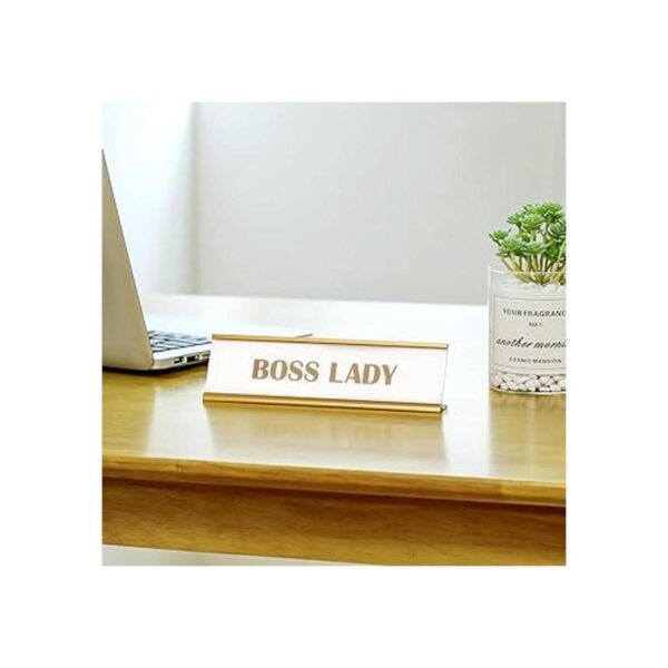 Señal de señora jefe letrero de jefe de oro rosa placa_5