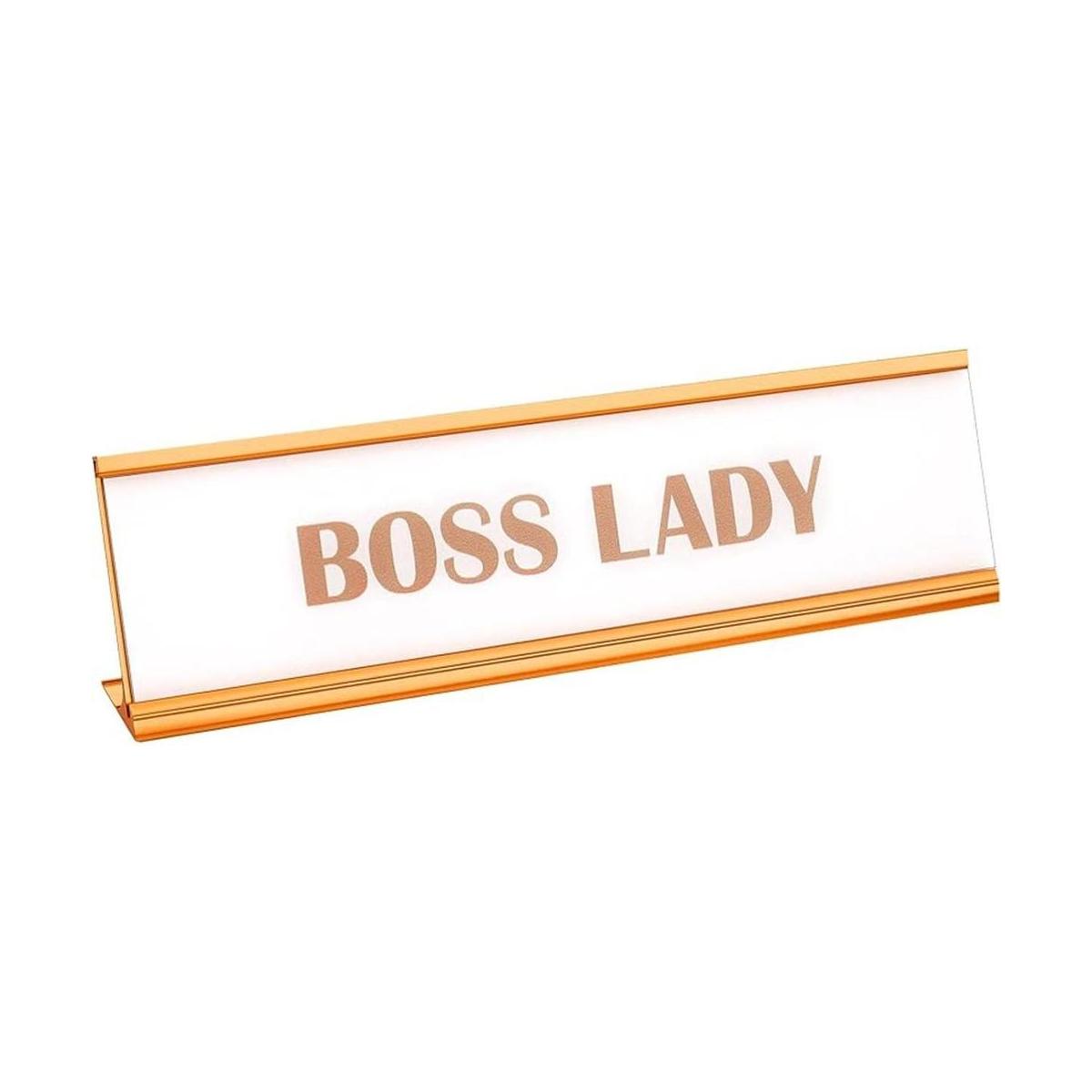 Señal de señora jefe letrero de jefe de oro rosa placa