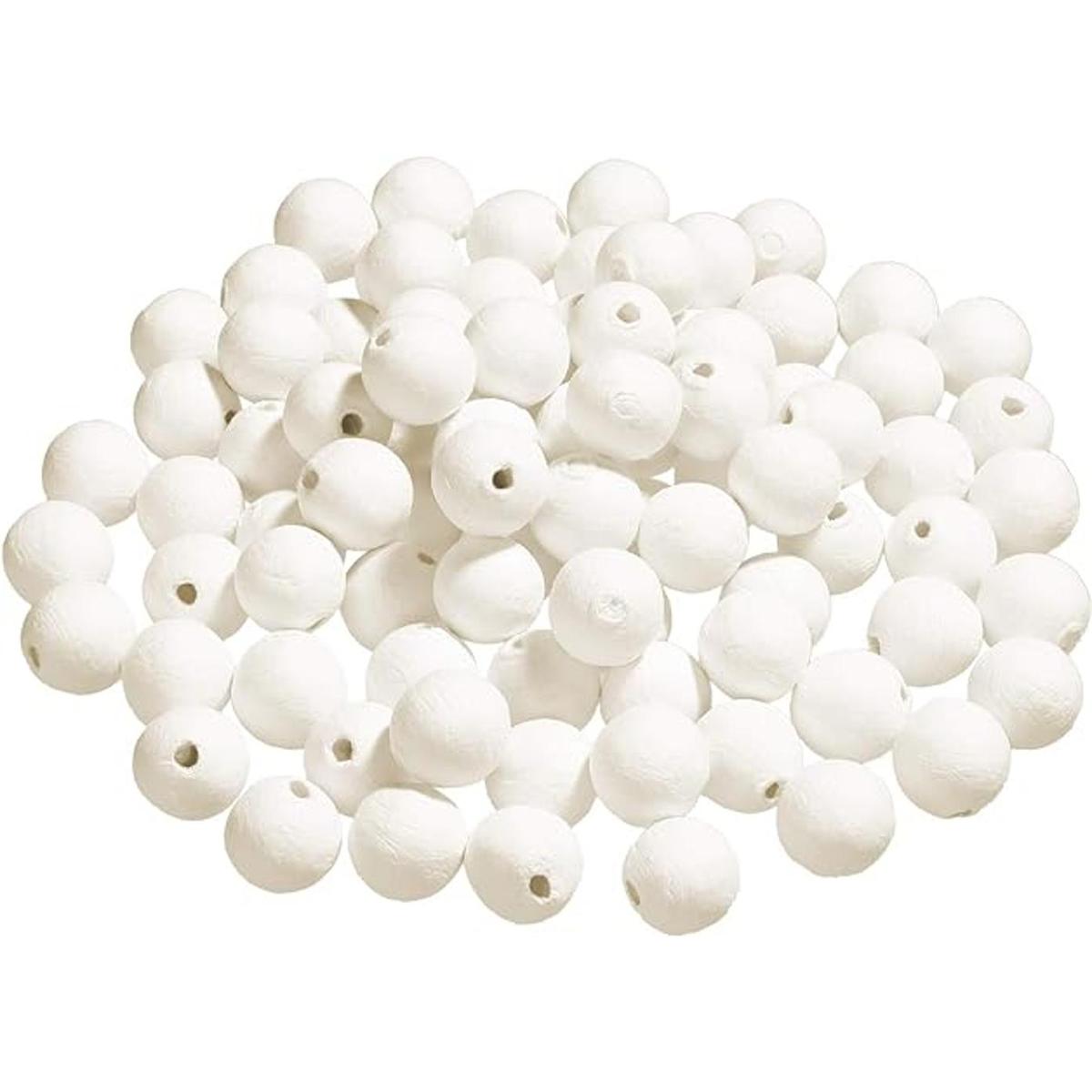 100 piezas de bolas de papel hechas girar naturales