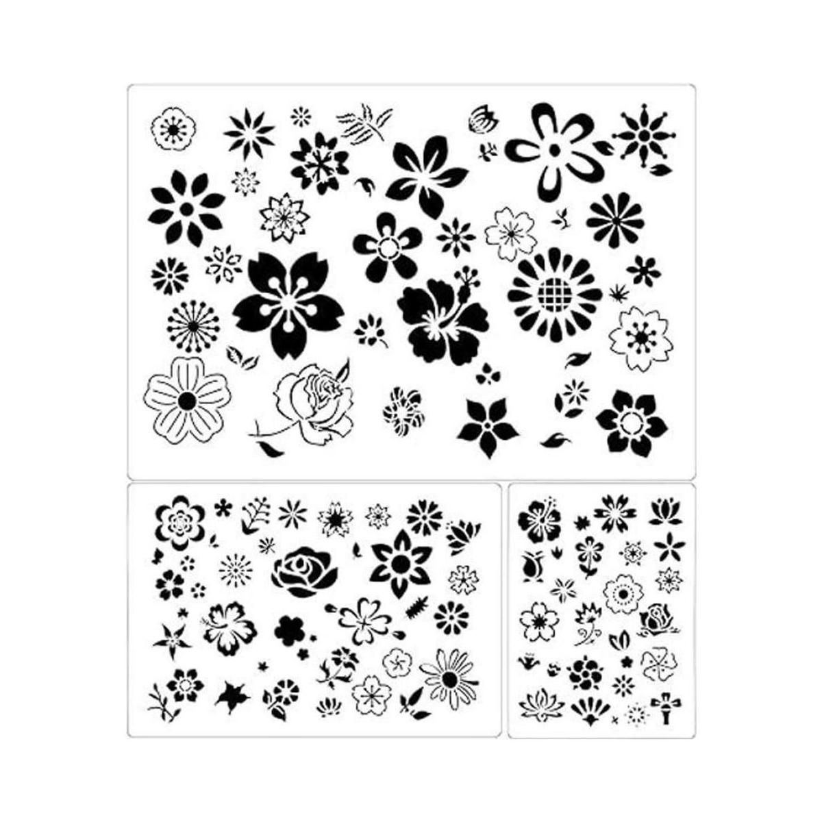 Plantilla de 3 piezas de plantillas de pintura para