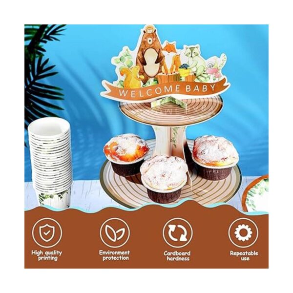Woodland Baby Shower Decoración de soporte para cupcakes