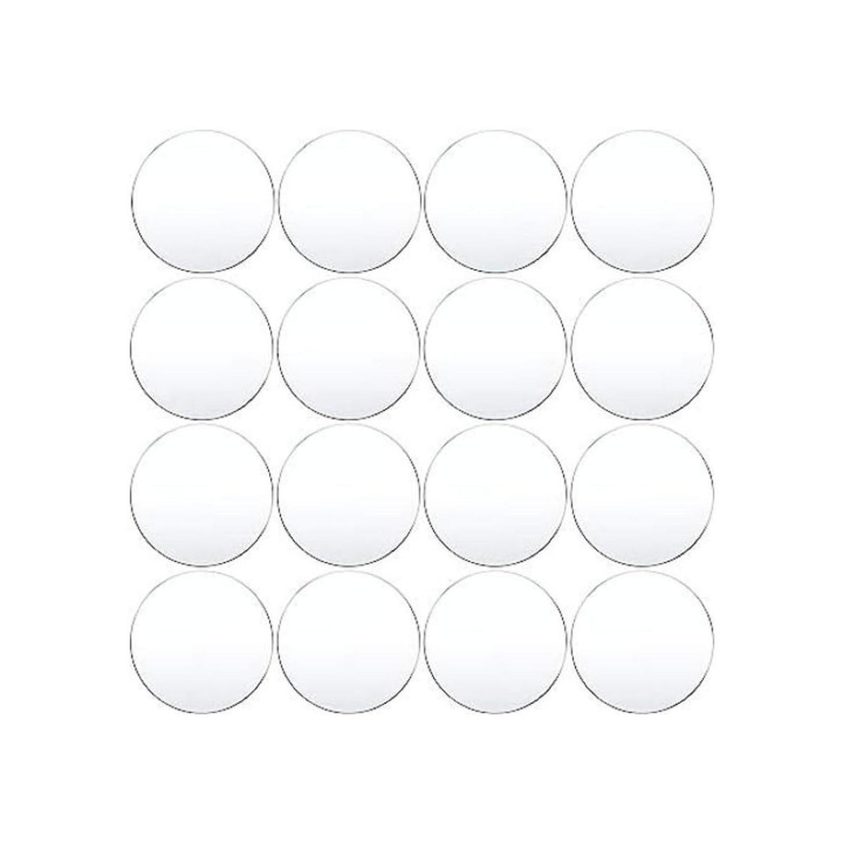 16 piezas de acrílico circular transparente de 0.08