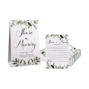 50 tarjetas de memoria de eucalipto verde para compartir