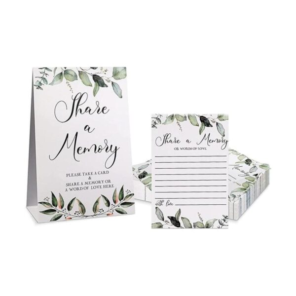 50 tarjetas de memoria de eucalipto verde para compartir