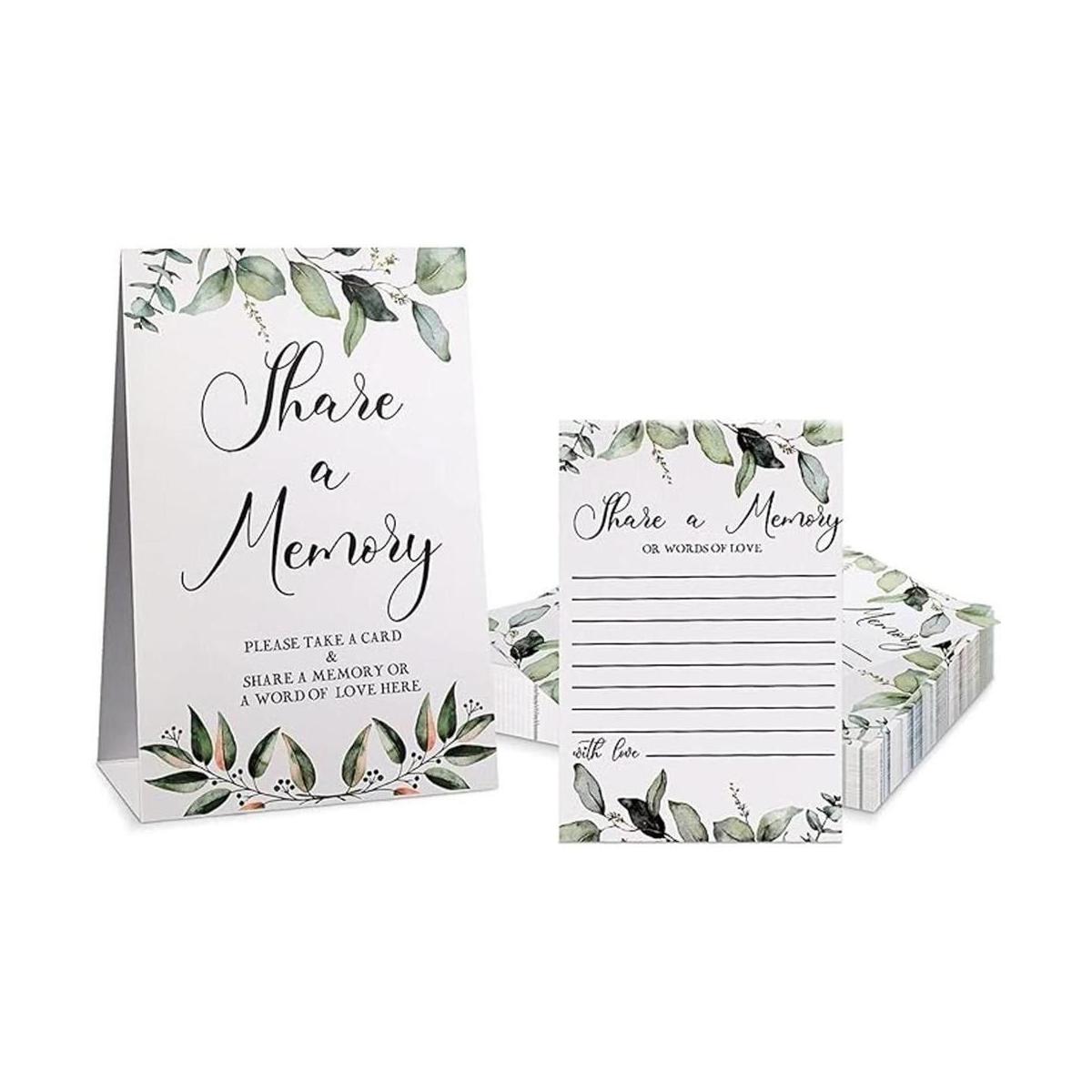 50 tarjetas de memoria de eucalipto verde para compartir