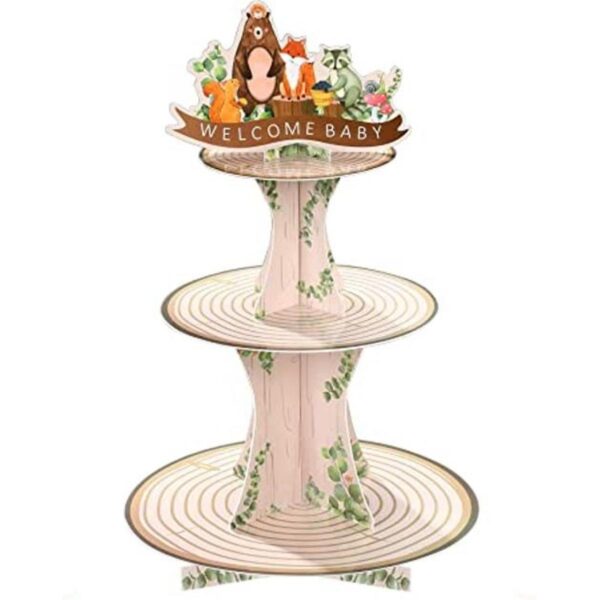 Woodland Baby Shower Decoración de soporte para cupcakes