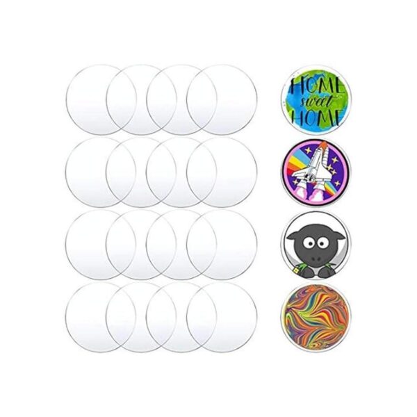 16 piezas de acrílico circular transparente de 0.08_3