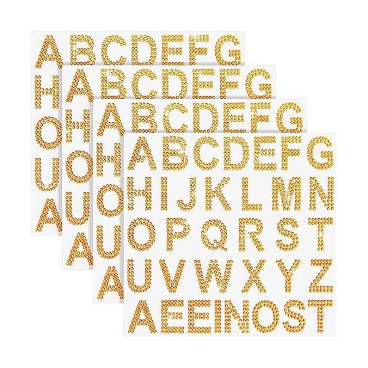 136 letras de diamantes de imitación adhesivas de hierro