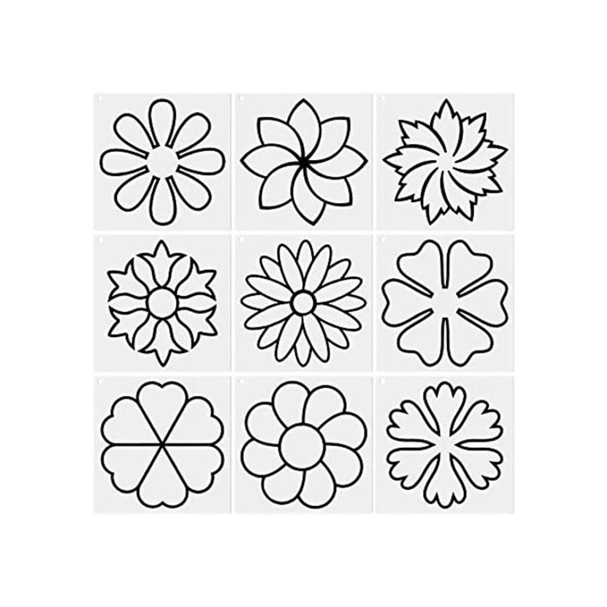 Juego de plantillas de 9 piezas para acolchar plantillas