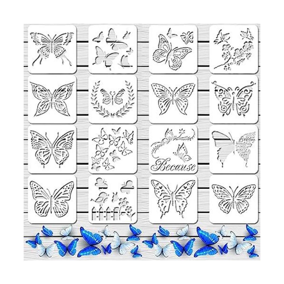 16 plantillas de mariposa reutilizables plantillas de