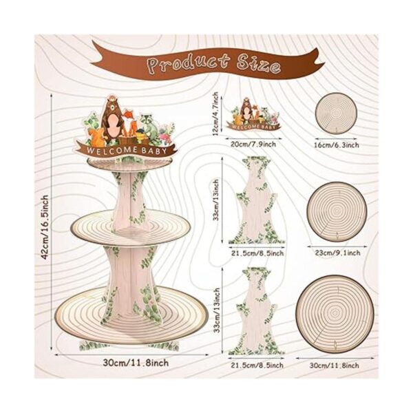 Woodland Baby Shower Decoración de soporte para cupcakes