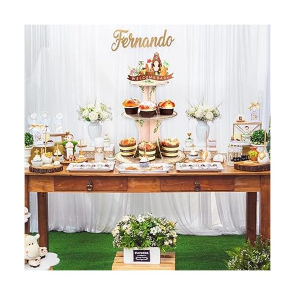 Woodland Baby Shower Decoración de soporte para cupcakes
