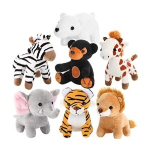 El juego de 7 animales de safari de felpa de 4.72 pulgadas_1