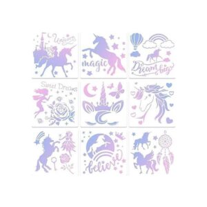 9 plantillas de unicornio plantillas de pintura de