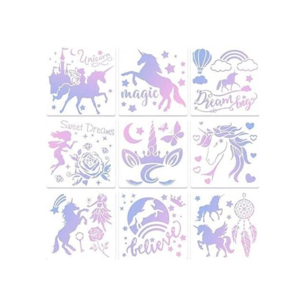 9 plantillas de unicornio plantillas de pintura de
