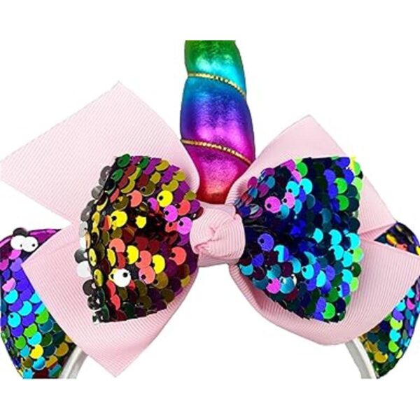 boqopod Diadema de unicornio de lentejuelas para