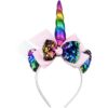 boqopod Diadema de unicornio de lentejuelas para