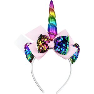 boqopod Diadema de unicornio de lentejuelas para