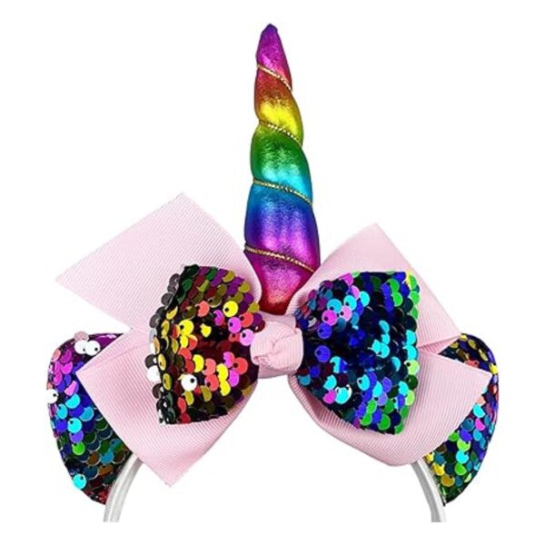 boqopod Diadema de unicornio de lentejuelas para