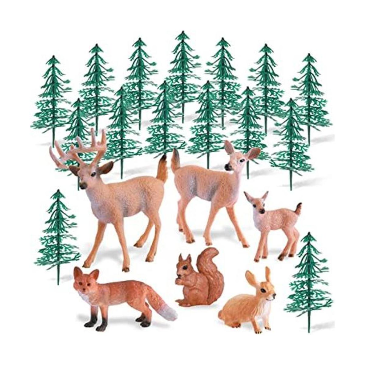 21 figuras de ciervos de árbol figuras de animales del