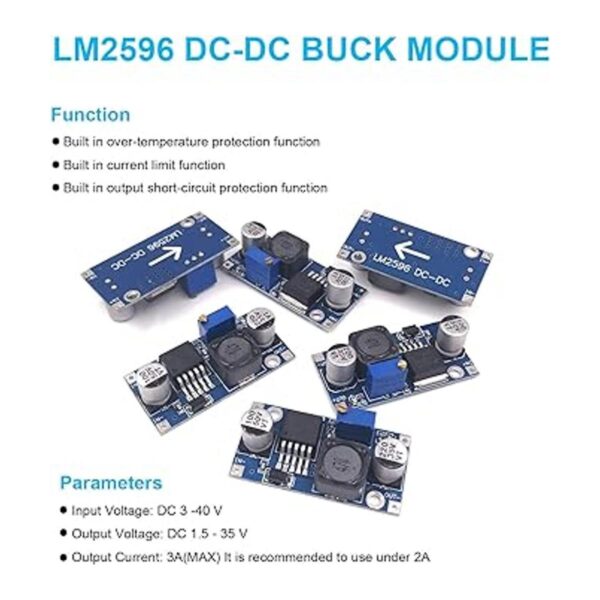 BULVACK Paquete de 10 convertidores DCDC LM2596 módulo_2