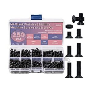 Zmbroll 250 tornillos de cabeza plana M4 tornillos_1