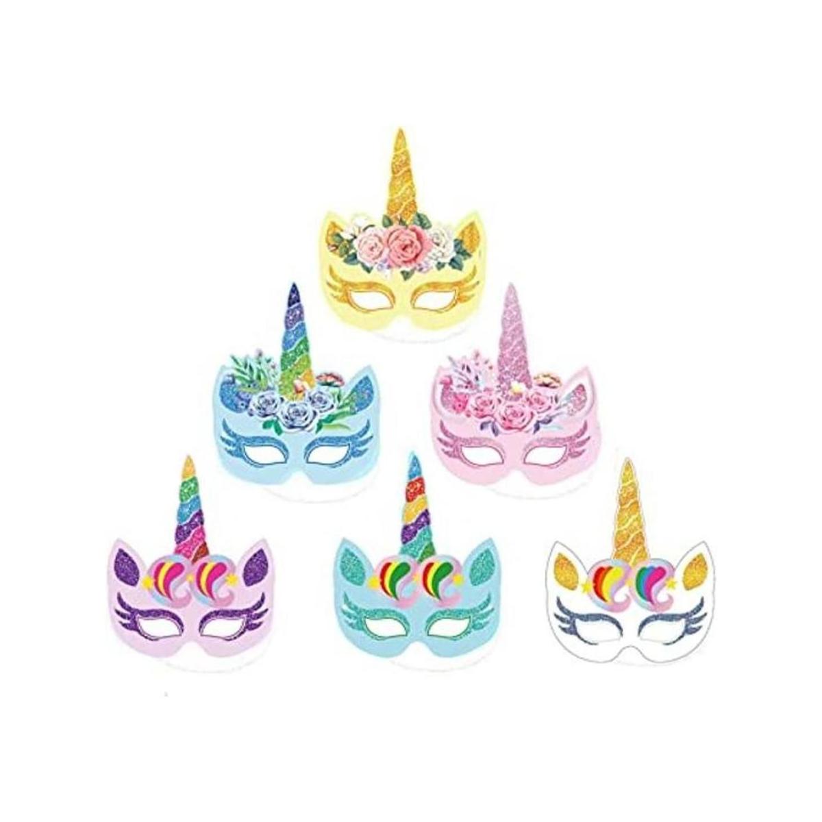 24 máscaras de unicornio para fiestas de cumpleaños de