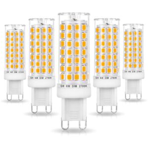 Ziomitus Bombillas LED G9 sin parpadeo regulables de 6 W_1