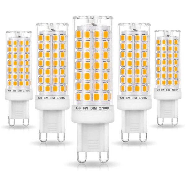 Ziomitus Bombillas LED G9 sin parpadeo regulables de 6 W_1