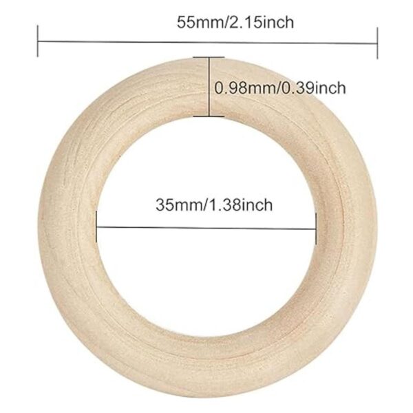 ZIQI 100 anillos de madera para manualidades anillos de