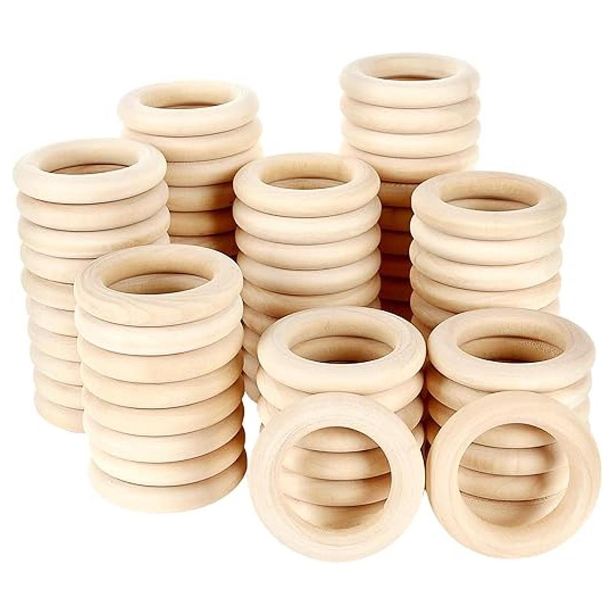 ZIQI 100 anillos de madera para manualidades anillos de