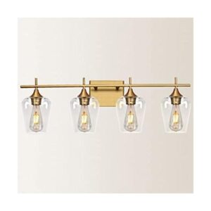 Zicbol Lámpara de baño de 4 luces luz de pared dorada de_1