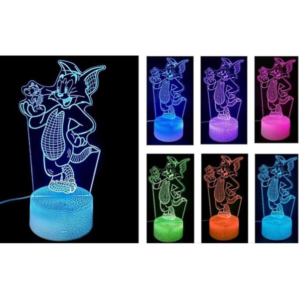 Zillion Craft Tom and Jerry Illusion Lámpara de noche 3D_1