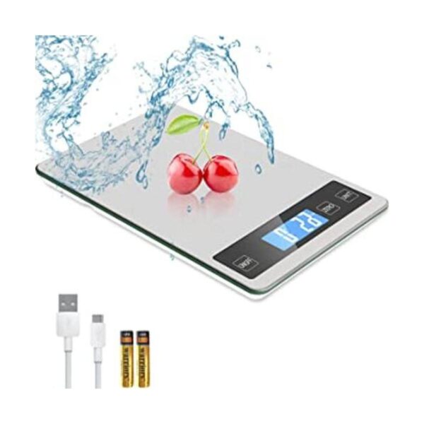 Zibet Báscula digital recargable de cocina de 33 lb_1