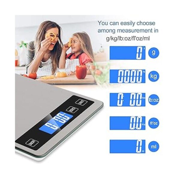 Zibet Báscula digital recargable de cocina de 33 lb_3