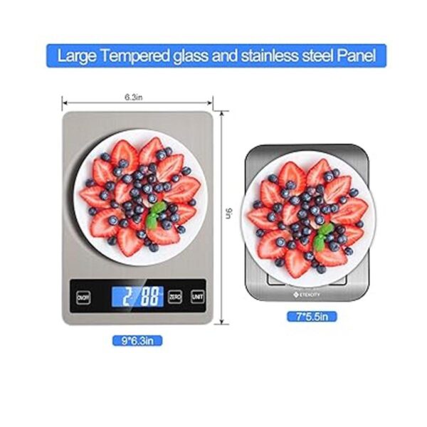 Zibet Báscula digital recargable de cocina de 33 lb_2