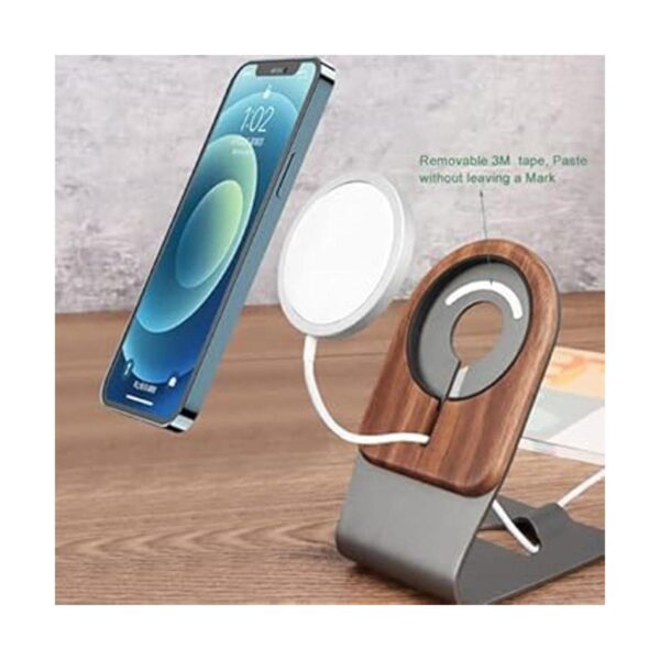 Soporte de nogal natural para cargador MagSafe de Apple_2
