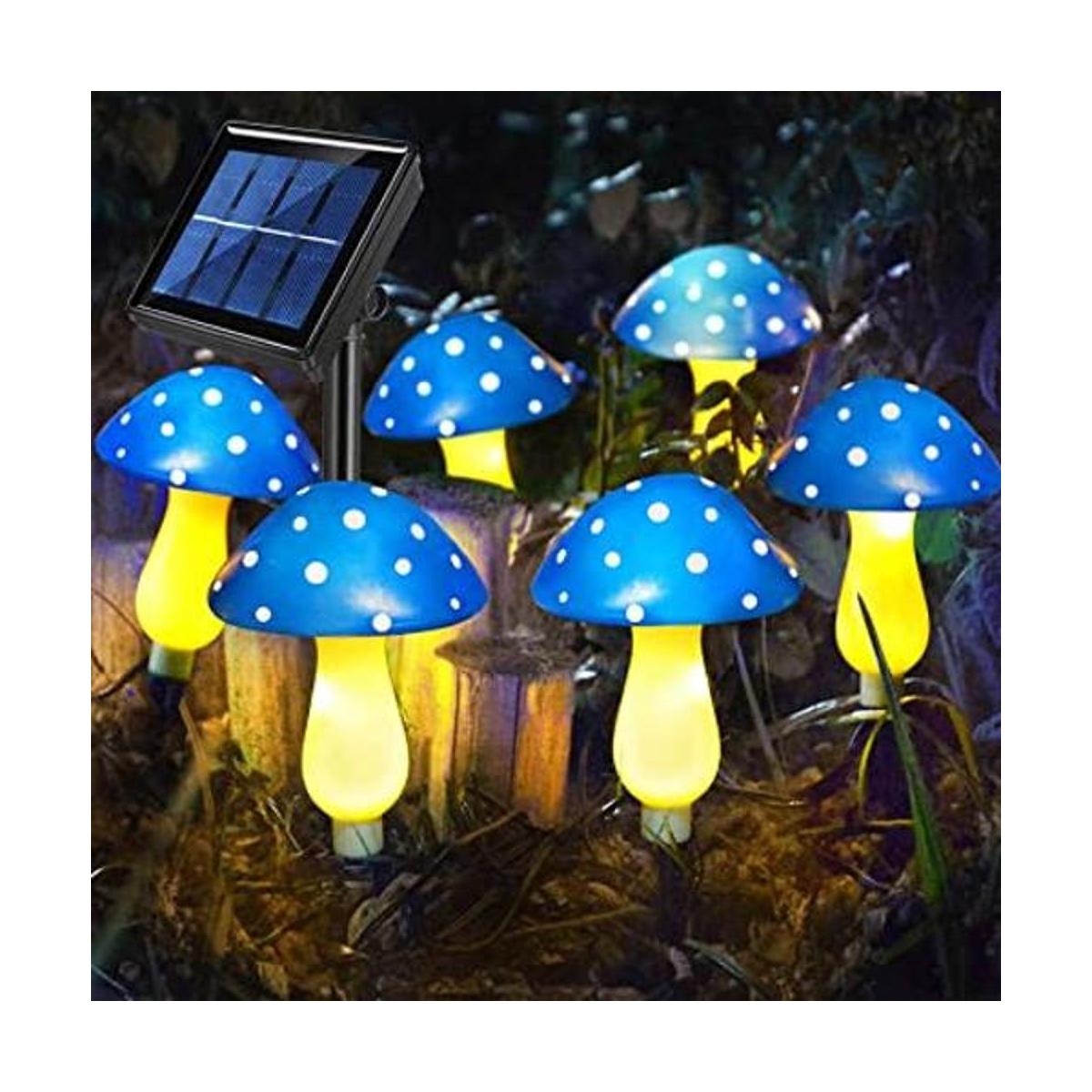 Abkshine Paquete de 6 luces solares azules de jardín