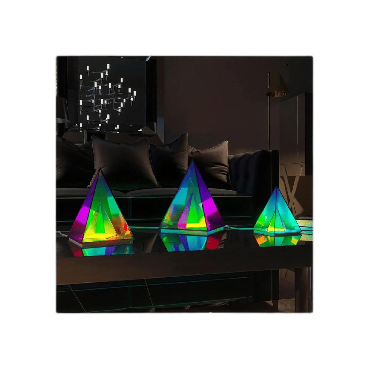 MODIRNATION Lámpara de mesa moderna Pyramid diseño