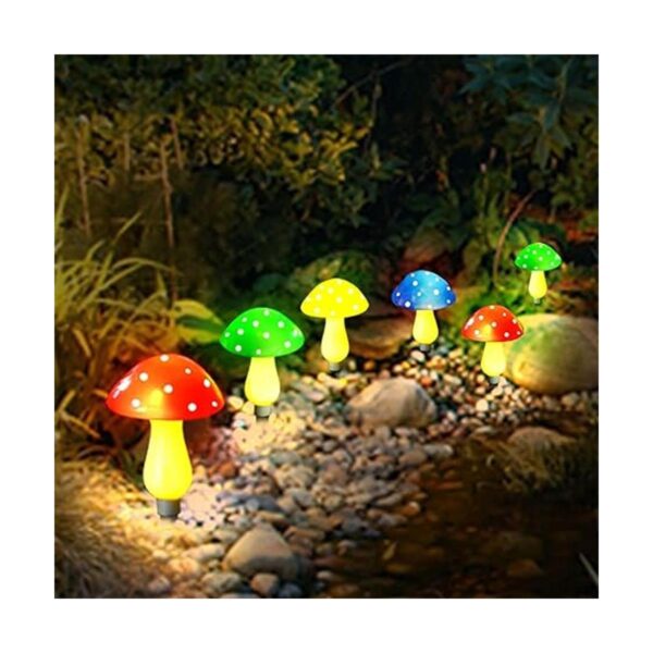Paquete de 8 luces solares de hongos para decoración de_2