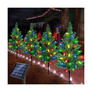 Windpnn Paquete de 4 luces solares de estaca de jardín de_1