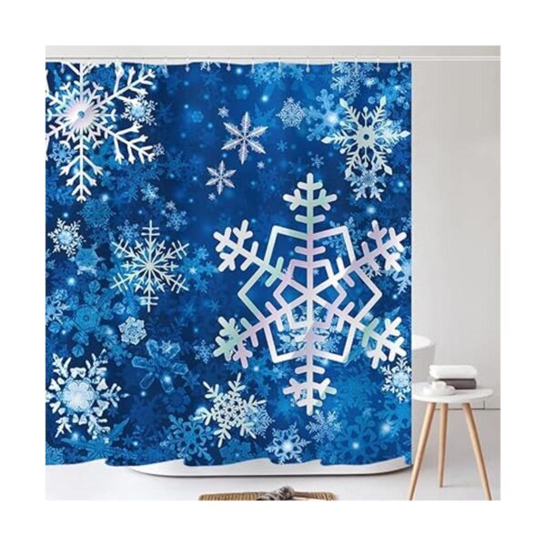 Tititex Merry Christmas Snowflake Shower Curtain Set