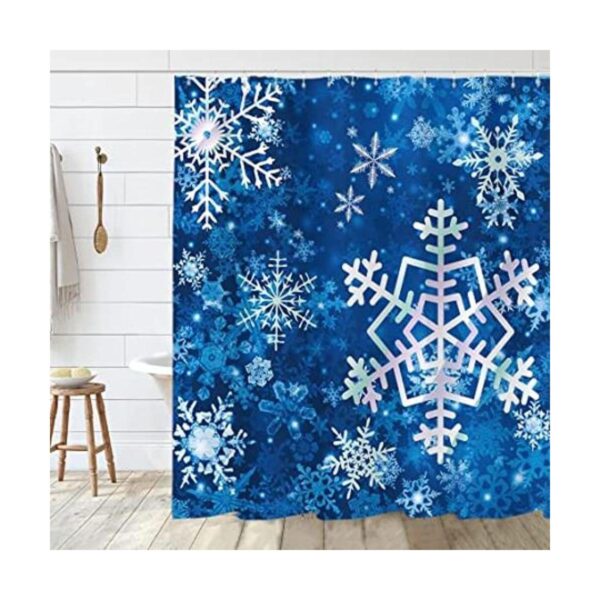Tititex Merry Christmas Snowflake Shower Curtain Set