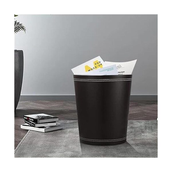 KINGFOM Cubo de basura clásico de piel sintética pequeño