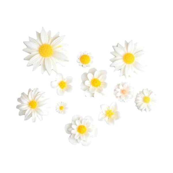 Paquete de 44 abalorios de flores de margaritas peonías de_5