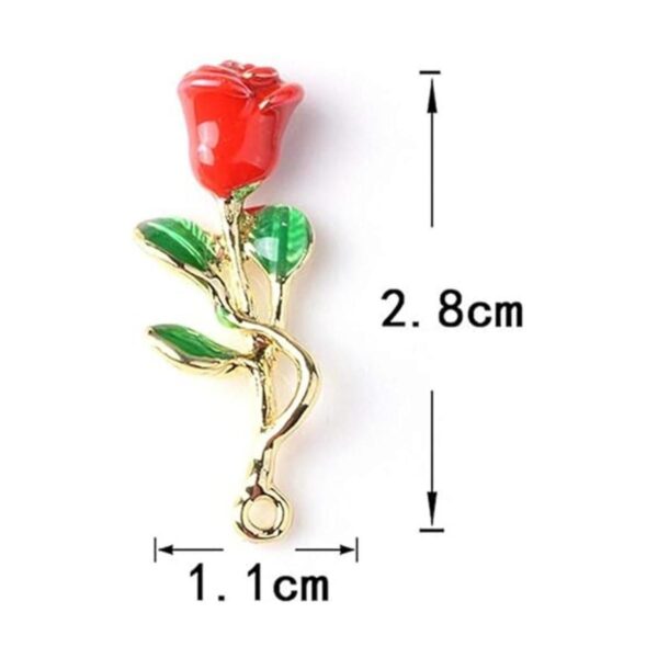 Zhiheng Paquete de 10 dijes de rosas 3D con flores de copa_2